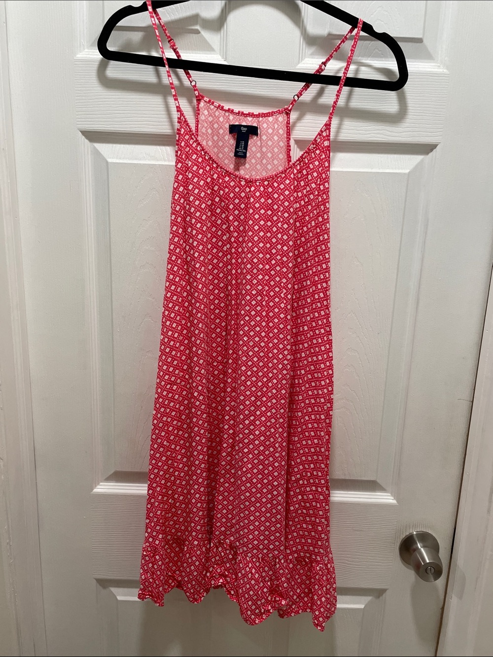 GAP Pink Printed Spaghetti-Strap Mini Dress